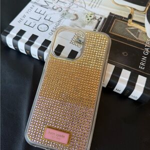 Kate Spade 14 Pro Max multi-color Gold sparkle/Glitter iPhone Cases 2 available